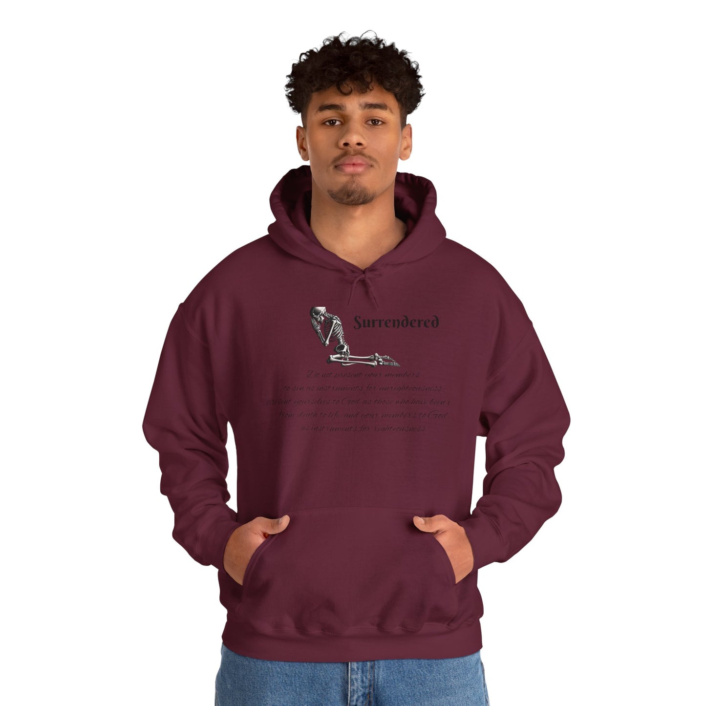 Faith Based skeleton Hoodie with a relating scripture