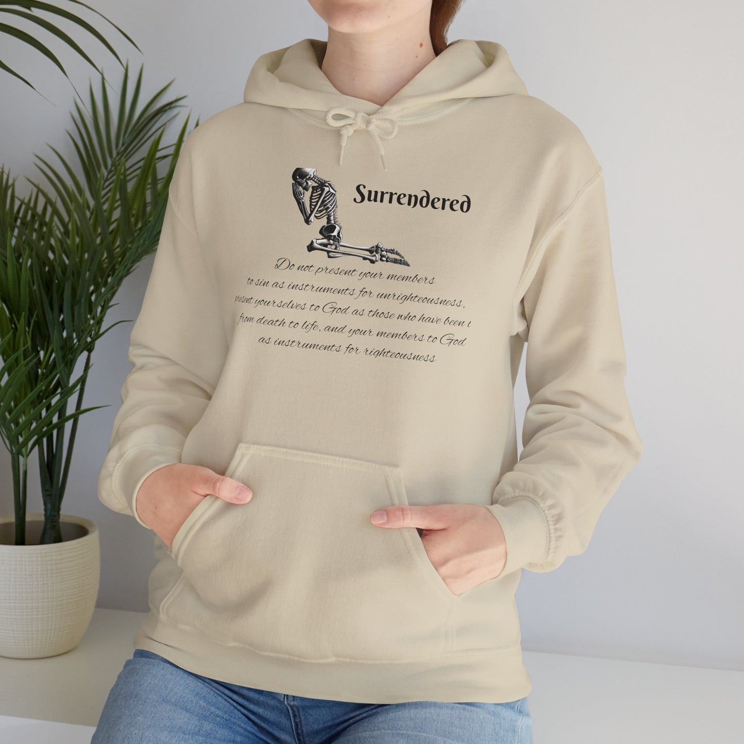 Faith Based skeleton Hoodie with a relating scripture