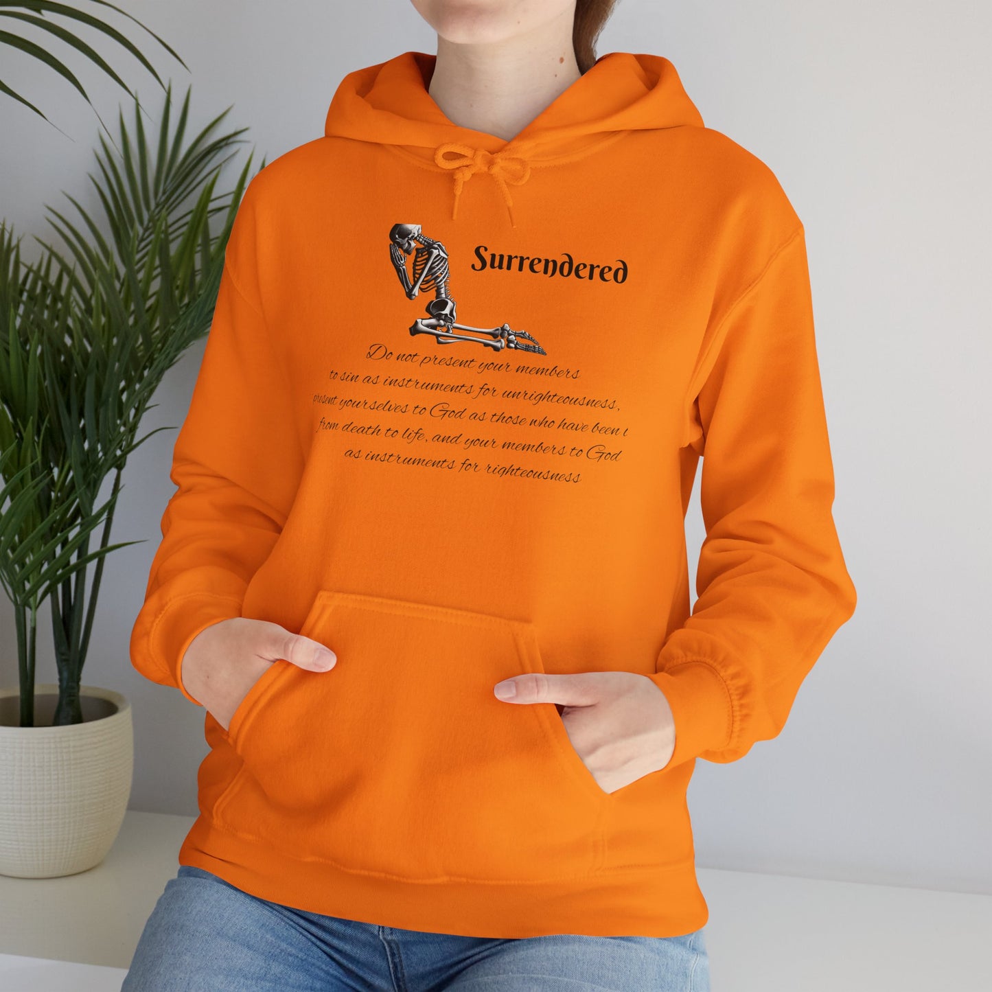Faith Based skeleton Hoodie with a relating scripture