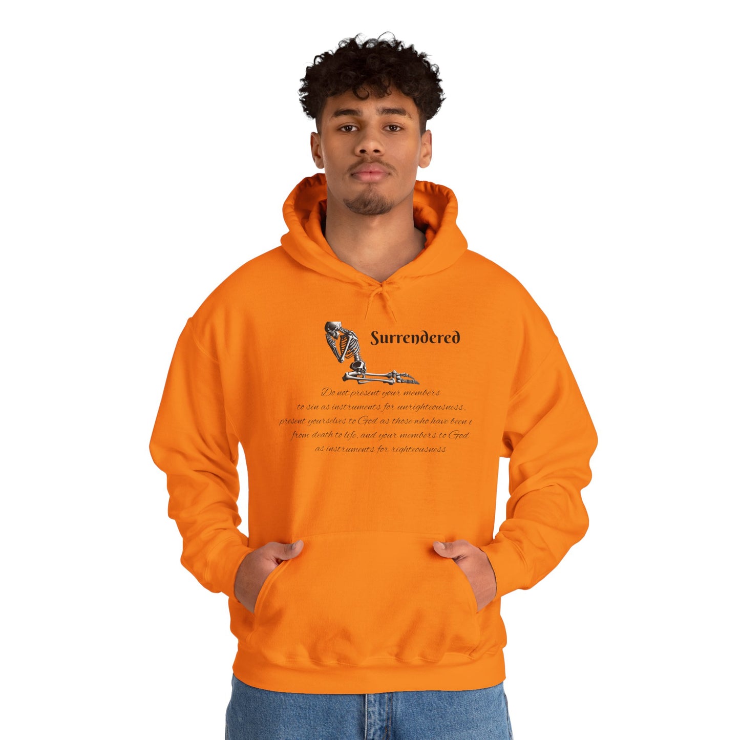 Faith Based  skeleton Hoodie with a relating scripture
