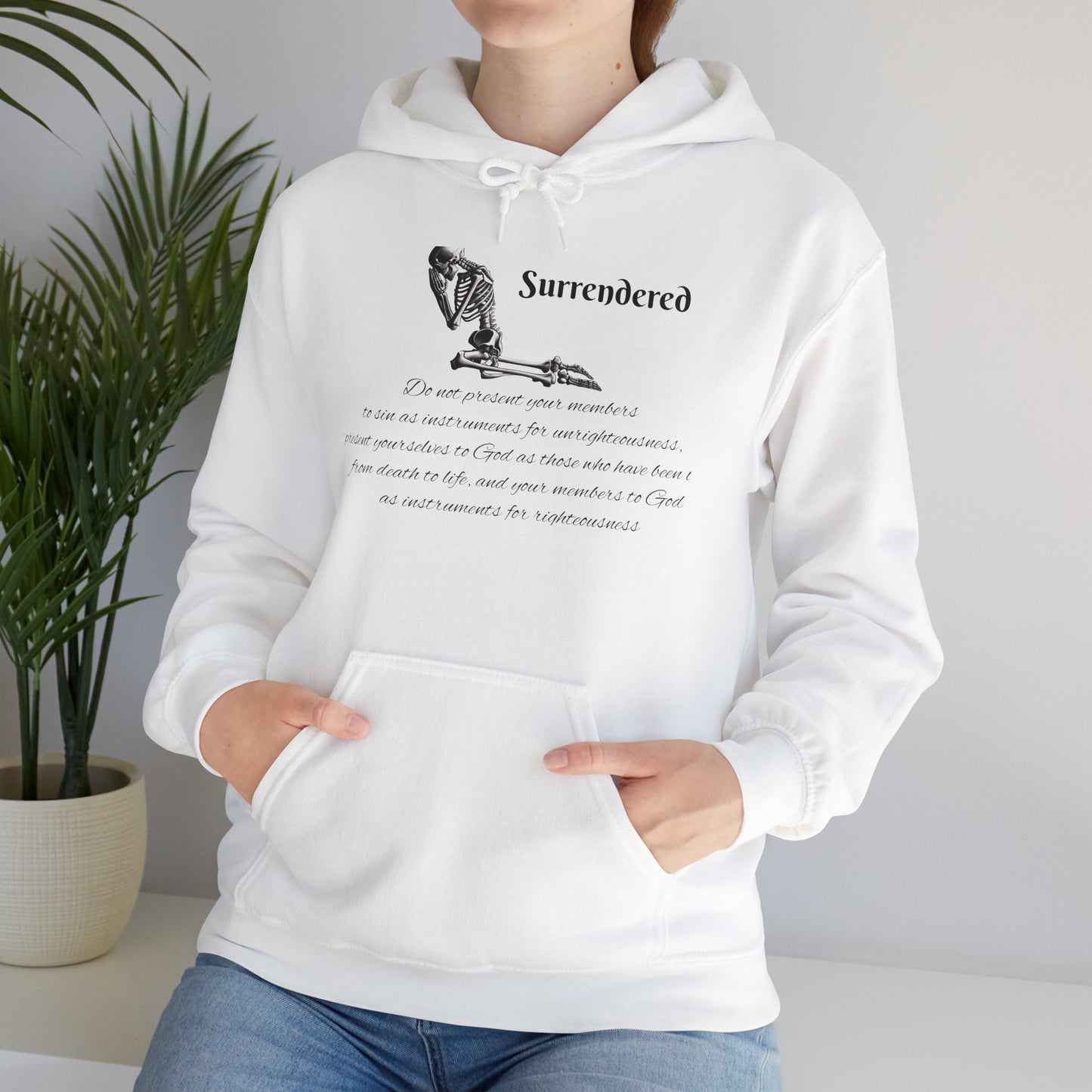 Faith Based  skeleton Hoodie with a relating scripture